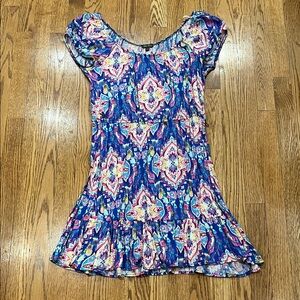 Lily Rose Multicolor Floral Pattern Dress size large 100% rayon